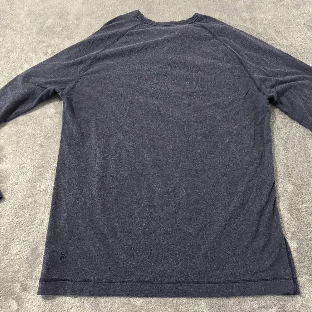 Public Rec Men's Henley Long Sleeve Shirt Blue L Golf‎ Quarter Button